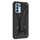 For OPPO Reno6 Pro 5G Shockproof TPU + PC Protective Case with Holder(Black)