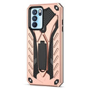 For OPPO Reno6 Pro 5G Shockproof TPU + PC Protective Case with Holder(Rose Gold)