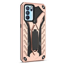 For OPPO Reno6 Pro 5G Shockproof TPU + PC Protective Case with Holder(Rose Gold)