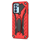 For OPPO Reno6 Pro 5G Shockproof TPU + PC Protective Case with Holder(Red)