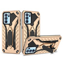 For OPPO Reno6 Pro 5G Shockproof TPU + PC Protective Case with Holder(Gold)