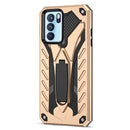 For OPPO Reno6 Pro 5G Shockproof TPU + PC Protective Case with Holder(Gold)