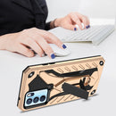 For OPPO Reno6 Pro 5G Shockproof TPU + PC Protective Case with Holder(Gold)