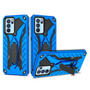 For OPPO Reno6 Pro 5G Shockproof TPU + PC Protective Case with Holder(Blue)
