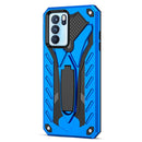 For OPPO Reno6 Pro 5G Shockproof TPU + PC Protective Case with Holder(Blue)