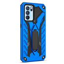 For OPPO Reno6 Pro 5G Shockproof TPU + PC Protective Case with Holder(Blue)