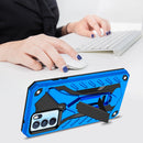 For OPPO Reno6 Pro 5G Shockproof TPU + PC Protective Case with Holder(Blue)