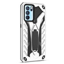 For OPPO Reno6 Pro 5G Shockproof TPU + PC Protective Case with Holder(Silver)