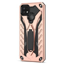For OPPO Realme C21Y Shockproof TPU + PC Protective Case with Holder(Rose Gold)
