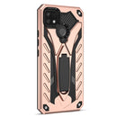 For OPPO Realme C21Y Shockproof TPU + PC Protective Case with Holder(Rose Gold)