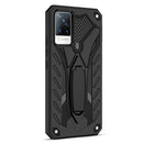 For vivo V21 5G / 4G Shockproof TPU + PC Protective Case with Holder(Black)