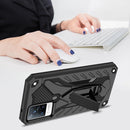 For vivo V21 5G / 4G Shockproof TPU + PC Protective Case with Holder(Black)