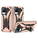 For vivo V21 5G / 4G Shockproof TPU + PC Protective Case with Holder(Rose Gold)