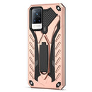 For vivo V21 5G / 4G Shockproof TPU + PC Protective Case with Holder(Rose Gold)