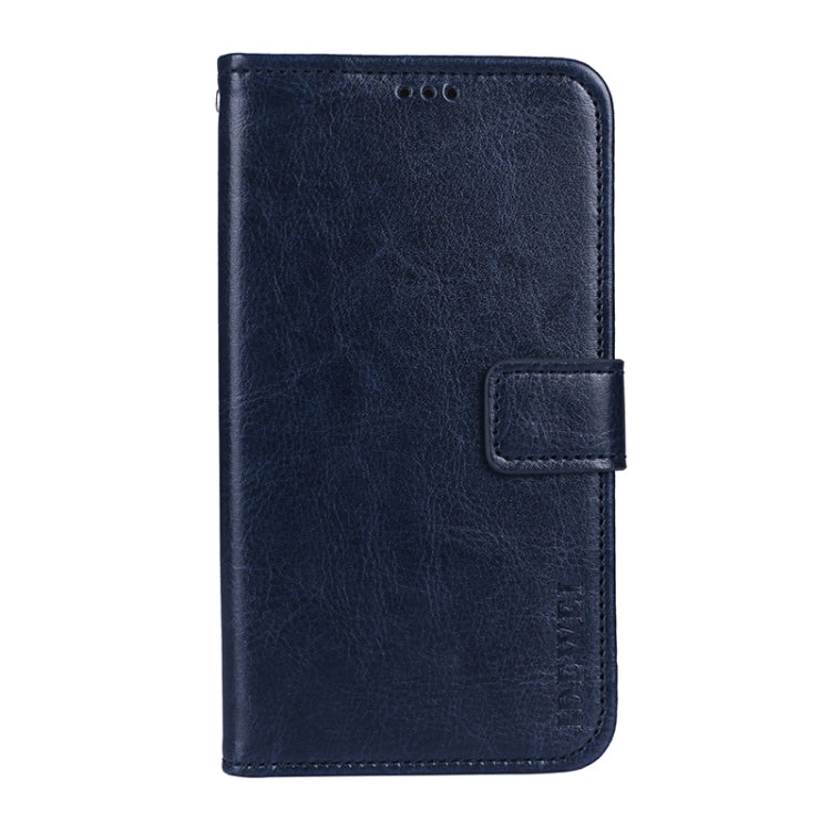 idewei Crazy Horse Texture Horizontal Flip Leather Case with Holder & Card Slots & Wallet For Doogee S97 Pro(Blue)