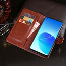 idewei Crazy Horse Texture Horizontal Flip Leather Case with Holder & Card Slots & Wallet For OPPO Reno6 Z 5G(Brown)