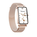 ZX19 1.45 inch HD Screen Bluetooth 5.0 IP68 Waterproof Women Smart Watch, Support Sleep Monitor / Menstrual Cycle Reminder / Heart Rate Monitor / Blood Oxygen Monitoring, Style: Milanese Strap(Gold)