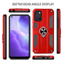 Carbon Fiber Pattern PC + TPU Protective Case with Ring Holder For OPPO Reno5 5G / 4G(Black)