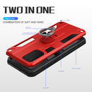 Carbon Fiber Pattern PC + TPU Protective Case with Ring Holder For OPPO Reno5 5G / 4G(Black)