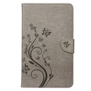 For Samsung Galaxy Tab A7 Lite / T220 Butterfly Flower Embossing Pattern Horizontal Flip Leather Case with Holder & Card Slots & Wallet(Grey)
