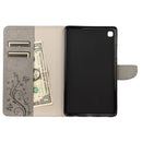 For Samsung Galaxy Tab A7 Lite / T220 Butterfly Flower Embossing Pattern Horizontal Flip Leather Case with Holder & Card Slots & Wallet(Grey)