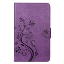 For Samsung Galaxy Tab A7 Lite / T220 Butterfly Flower Embossing Pattern Horizontal Flip Leather Case with Holder & Card Slots & Wallet(Purple)