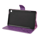 For Samsung Galaxy Tab A7 Lite / T220 Butterfly Flower Embossing Pattern Horizontal Flip Leather Case with Holder & Card Slots & Wallet(Purple)