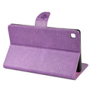 For Samsung Galaxy Tab A7 Lite / T220 Butterfly Flower Embossing Pattern Horizontal Flip Leather Case with Holder & Card Slots & Wallet(Purple)