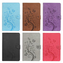 For Samsung Galaxy Tab A7 Lite / T220 Butterfly Flower Embossing Pattern Horizontal Flip Leather Case with Holder & Card Slots & Wallet(Purple)
