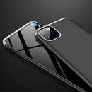 For iPhone 11 GKK Three Stage Splicing Full Coverage PC Protective Case(Black Silver)