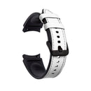 For Samsung Galaxy Watch4 Silicone + Leather Black Buckle Watch Band(White)