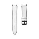 For Samsung Galaxy Watch4 Silicone + Leather Black Buckle Watch Band(White)
