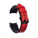 For Samsung Galaxy Watch4 Silicone + Leather Black Buckle Watch Band(Red)