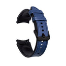 For Samsung Galaxy Watch4 Silicone + Leather Black Buckle Watch Band(Blue)
