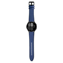 For Samsung Galaxy Watch4 Silicone + Leather Black Buckle Watch Band(Blue)