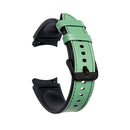 For Samsung Galaxy Watch4 Silicone + Leather Black Buckle Watch Band(Cyan Green)