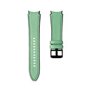 For Samsung Galaxy Watch4 Silicone + Leather Black Buckle Watch Band(Cyan Green)