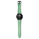 For Samsung Galaxy Watch4 Silicone + Leather Black Buckle Watch Band(Cyan Green)
