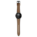 For Samsung Galaxy Watch4 Silicone + Leather Black Buckle Watch Band(Brown)