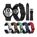 For Samsung Galaxy Watch4 Silicone + Leather Black Buckle Watch Band(Cyan Green)