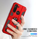 For Motorola Moto G8 Power Lite Carbon Fiber Pattern PC + TPU Protective Case with Ring Holder(Black)