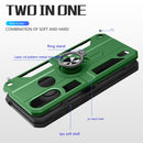 For Motorola Moto E6s (2020) Carbon Fiber Pattern PC + TPU Protective Case with Ring Holder(Red)
