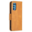 For OPPO Reno5 5G Retro Lambskin Texture Pure Color Horizontal Flip PU Leather Case with Holder & Card Slots & Wallet & Lanyard(Yellow)