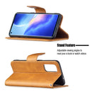 For OPPO Reno5 5G Retro Lambskin Texture Pure Color Horizontal Flip PU Leather Case with Holder & Card Slots & Wallet & Lanyard(Yellow)