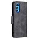 For OPPO Reno5 5G Retro Lambskin Texture Pure Color Horizontal Flip PU Leather Case with Holder & Card Slots & Wallet & Lanyard(Black)