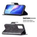 For OPPO Reno5 5G Retro Lambskin Texture Pure Color Horizontal Flip PU Leather Case with Holder & Card Slots & Wallet & Lanyard(Black)