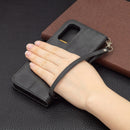 For OPPO Reno5 5G Retro Lambskin Texture Pure Color Horizontal Flip PU Leather Case with Holder & Card Slots & Wallet & Lanyard(Black)