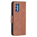 For OPPO Reno5 5G Retro Lambskin Texture Pure Color Horizontal Flip PU Leather Case with Holder & Card Slots & Wallet & Lanyard(Brown)