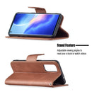 For OPPO Reno5 5G Retro Lambskin Texture Pure Color Horizontal Flip PU Leather Case with Holder & Card Slots & Wallet & Lanyard(Brown)