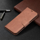 For OPPO Reno5 5G Retro Lambskin Texture Pure Color Horizontal Flip PU Leather Case with Holder & Card Slots & Wallet & Lanyard(Brown)